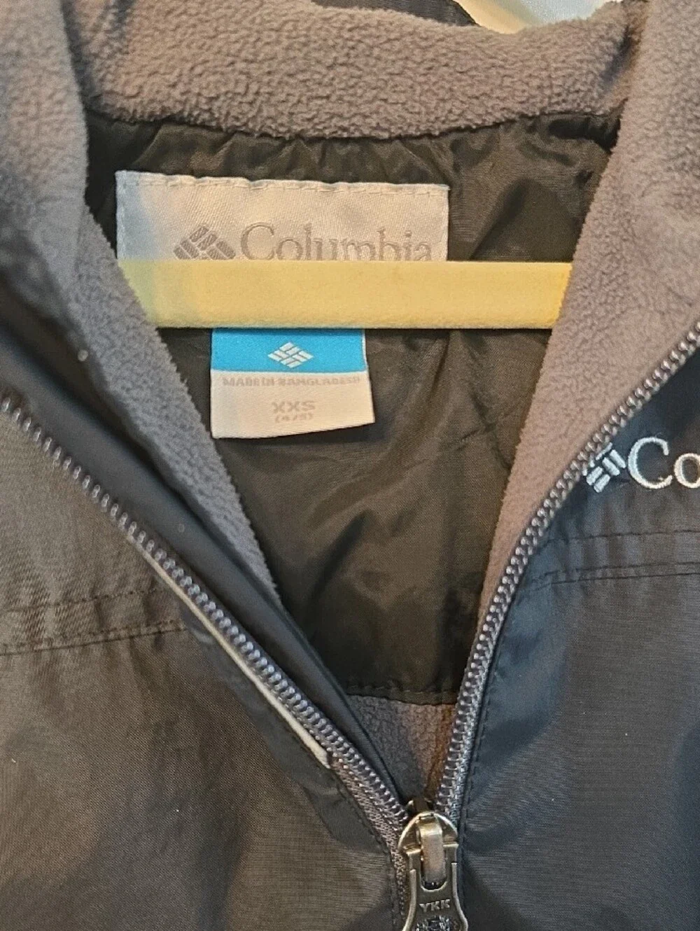 Columbia Kids Black Hooded Rain Jacket